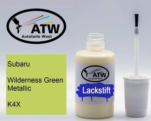 Subaru, Wilderness Green Metallic, K4X: 20ml Lackstift, von ATW Autoteile West.